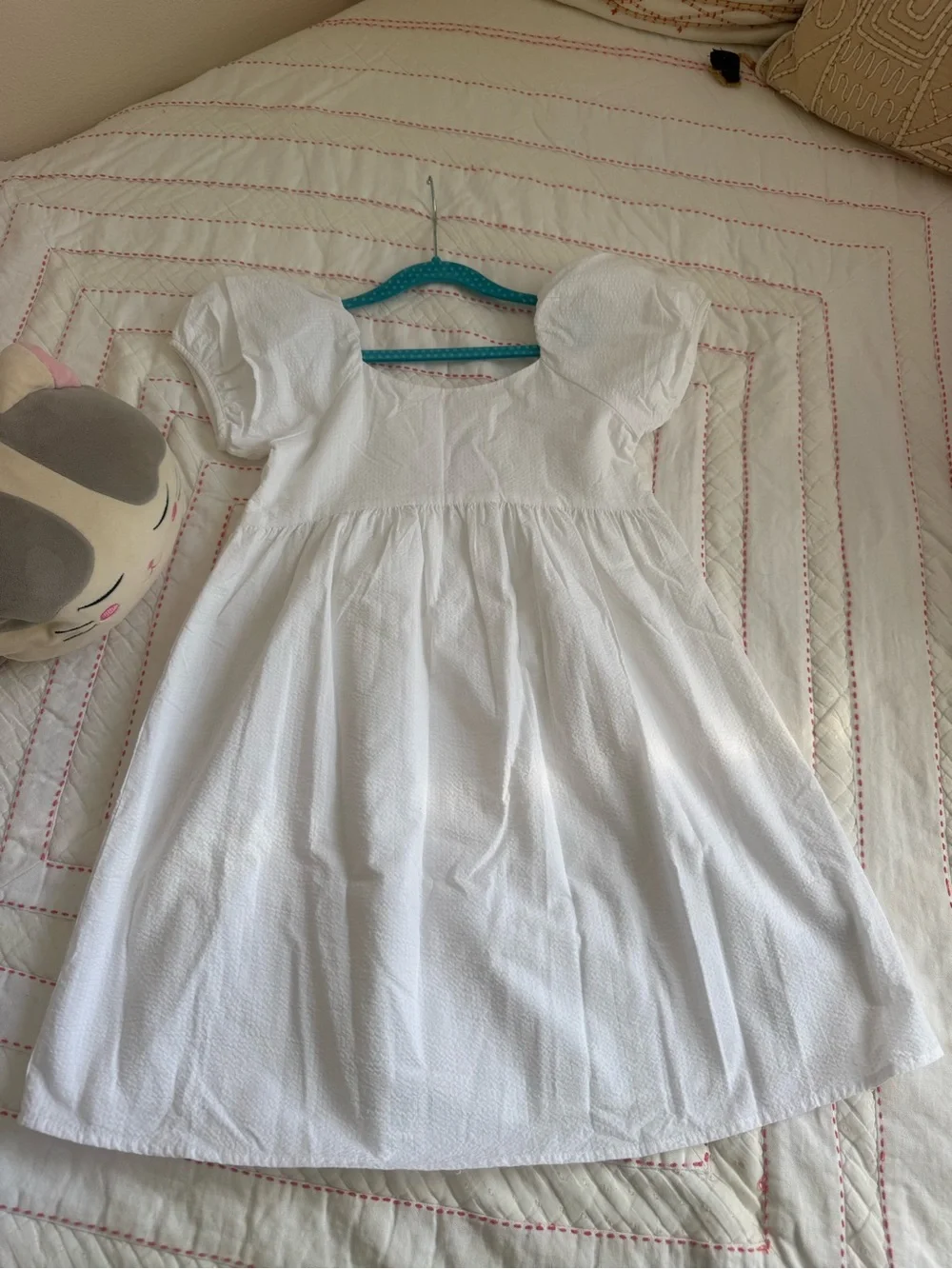 Janie and Jack White Puff Sleeve Dress Size 8 NWT